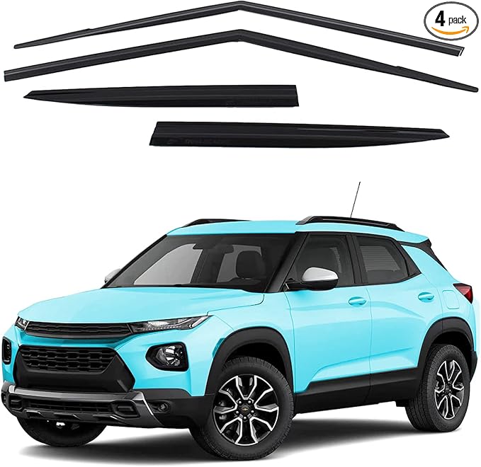 Tape-On Windows Visor 4-Piece for 2021-2023 Chevy Trailblazer Rain Guards Shield Shade Smoke 94823