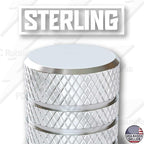 Aluminum Tire Valve Stem Caps – Anti-Rust, Premium Anodized Aluminum, Corrosion-Resistant, Easy Install, Universal Fit for Car, Truck, Bike, SUV – 1 Pack/Set of 4 (Sterling Silver)