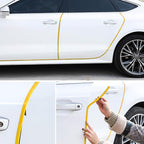 Car Door Protector Edge Guards, Universal Rubber Seal U Shape Car Door Protection, Aluminum Boat Edge Trim Guards No Glue Required, Exterior Accessories Fit for Most Cars (Yellow/16FT)