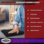 AIDEA Microfiber Cleaning Cloth Black, 600PK, Microfiber Towels for Cars, Shop Towels Cleaning Rags, Premium Wash Cloths, Absorbent Towel for SUVs, House, Kitchen, Commercial, Cleaning Supplies 12×12"