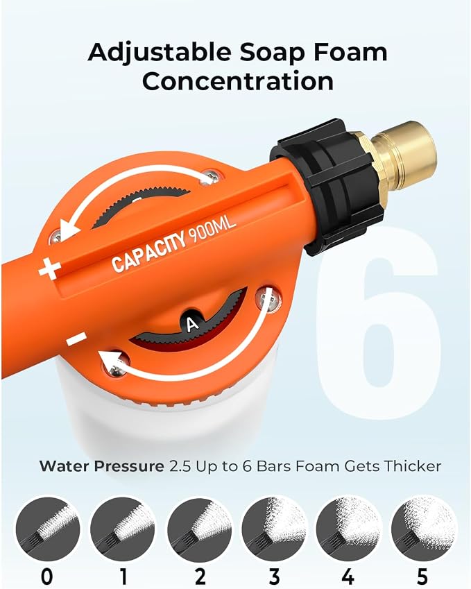 Car Wash Foam Gun + Microfiber Wash Mitt - Car Foam Sprayer - Foam Cannon for Hose - Spray Gun Cleaner - Snow Blaster for Cars, Boats, RVs, Foam Cannon Connects to Any Garden Hose
