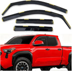 in-Channel Car Window Deflectors Vent Visors for 2024-2026 Toyota Tacoma Double Cab Rain Guards Wind Visor Sun Shades, Truck Accessories Dark Smoke Tinted