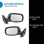 2 Piece Driver and Passenger Side Mirror Assembly Set Manual Adjustment Non-Heated No Memory Black Compatible with 2007-2011 Toyota Yaris Hatchback TO1320233 TO1321233