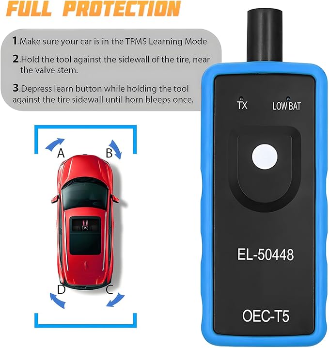 TPMS Relearn Tool for GM Vehicles, EL-50448 Tire Pressure Monitor Sensor Activation Reset Tool OEC-T5, System Programming Training for Most Series Cars (Blue)