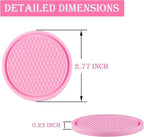 Car Cup Coaster, 4PCS Universal Non-Slip Cup Holders Embedded in Ornaments Coaster, Car Interior Accessories, Pink