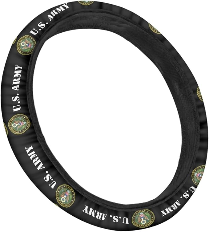 Car accessories Compatible with US Army Steering Wheel Cover 14-15 Inch, Non-Slip Stretchable Design for Easy Installation, Comfort Grip (TZ-JD-FXPT-5)