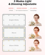 Car Sun Visor Vanity Mirror with Lights, 3 Light Modes & 60 LEDs, Rechargeable Dimmable Touch Control Travel Makeup Mirror for Truck SUV