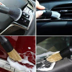 6PCS Car Detailing Brush Set Soft Boars Hair Car Interior Detailing Brushes Car Interior Detailing Kit Car Cleaning Gel Supplies Kit Car Dust Brush Car Accessories for Truck, Ruv, Interior