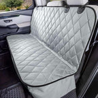 Back Seat Pet Cover for Dogs w/o Hammock – 54" Wide, Waterproof Car Seat Cover, Non-Slip, Heavy-Duty – Fits Cars, SUVs, Small Trucks – 2 Seat Belt & Latch Access – Back Seat Protector (Grey)