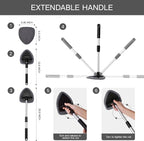 10pcs Windshield Cleaner Tool, Car Window Cleaning Wash Kit with 4 Reusable Microfiber Pads 1 Spray Bottle and Extendable Handle Auto Glass Wiper Kit, Multicolor