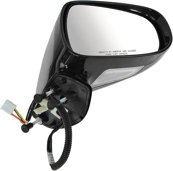 Driver and Passenger Side Mirror Assembly Set Power Heated Puddle Light Paint to Match Smooth Black Compatible with 2006-2008 Lexus IS250 2006-2008 Lexus IS350