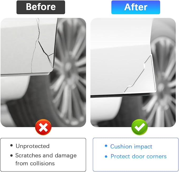 4PCS Car Door Edge Guard Sticker, Anti-Collision Self-Adhesive Vehicle Door Corner Protector, Anti-Rub Automotive Exterior Edge Cover Decor, Universal for Truck SUV Sedan