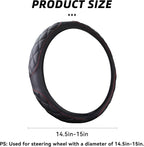 15 Inch Car Leather Steering Wheel Cover, Automotive Accessories Elastic Breathable Anti-Slip Soft Wheel Protector Fits Men and Women, Suitable for SUVs, Trucks, Vehicles and RVs (Black)