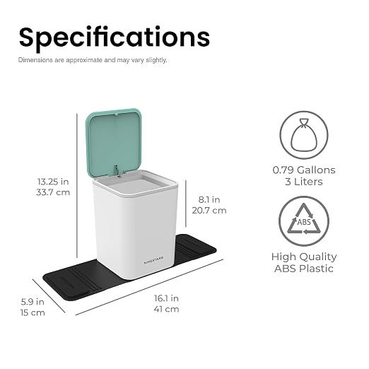 Mini Car Trash Can with Press Lid, 3L / 0.79 Gallon Small Garbage Bin, Foldable Leak-Resistant Design with Weighted Non-Slip Base for Car Floor & Center Console (White & Green)