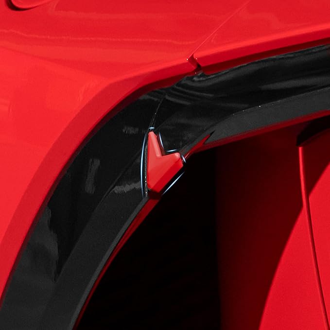 Car Door Edge Guards,Car Door Corner Protector Pads Compatible with Corvette C8 Stingray Z06 Z51 2020 2021 2022 2023 2024,Door Middle Protrusion,V-Shaped Anti-Collision,Red