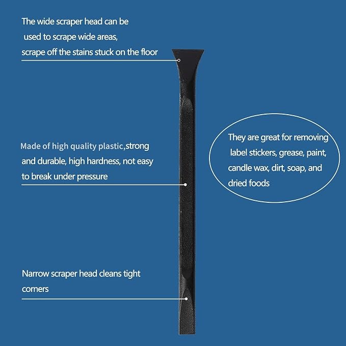 Scraper Small Plastic Scraper Tool, Multi-Purpose Scraper Non-Scratch Cleaning Tool, Used in Narrow Spaces and Gaps, Perfect for Removing Oil stains, Labels, Food, Dirt, Paint, Etc. (3pcs)