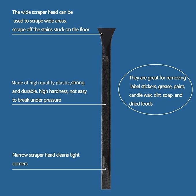 Scraper Small Plastic Scraper Tool, Multi-Purpose Scraper Non-Scratch Cleaning Tool, Used in Narrow Spaces and Gaps, Perfect for Removing Oil Stains, Labels, Food, Dirt, Paint, Etc. (6pcs)
