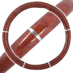 Dark Wood Grain Car Steering Wheel Cover, Standard 15 inch Size, Made to Fit Most Auto Truck Van SUV