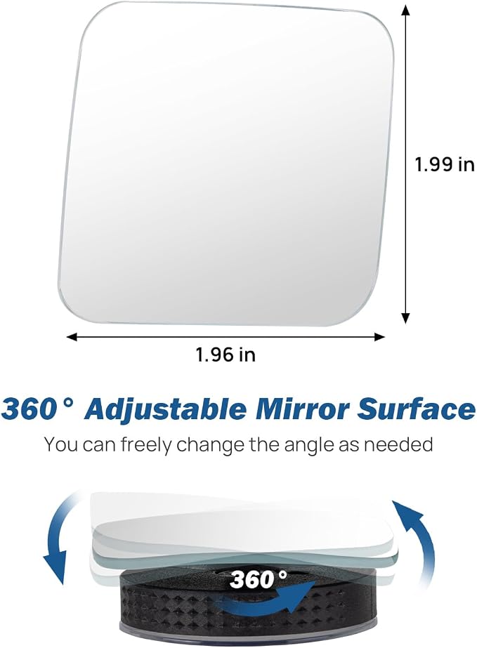 Blind Spot Mirror 2 Pack HD Frameless Convex Glass for Wide Angle View and Safer Lane Changing Compatible with Cars SUVs Trucks RVs upgraded non-marking suction & Long Lasting Durability