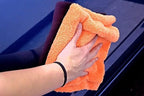 Eagle Edgeless 500 (4-Pack) Professional Korean 70/30 Blend Super Plush Microfiber Detailing Towels, 500GSM, 16in x 16in, Orange