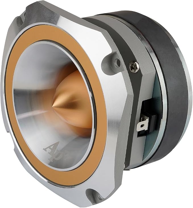 Heavy Duty Super Tweeter (ATR-4053-GLD), 400 Watts, Die Cast Aluminum Frame, Candy Gold, Diamond Chrome Cutting Fnish, 1.5” Kapton Voice Coil, 4-8 Ohms
