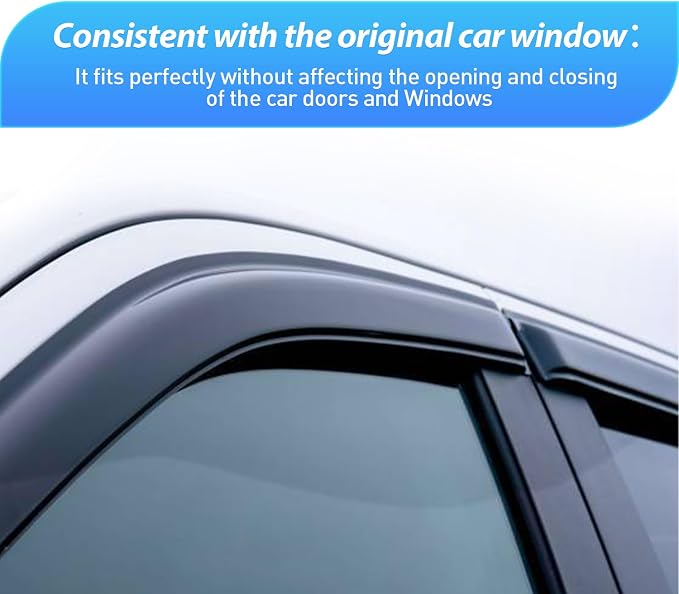 Window Rain Guards for Jeep Compass 2017 2018 2019 2020 2021 2022 2023 2024, Window Wind Deflectors Vent Visors, Tape on-4PCS