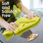 Microfiber Cleaning Cloths (Value Pack of 48) - Size 16 x 16 Inches, Highly Absorbent Cleaning Rags, Lint Free, Reusable and Washable, Microfiber Towels for Cars