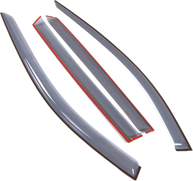 Car Window Rain Guard | Outside Mount Visors Auto Side Window Deflectors | Windows Visor Rain Shields Compatible with 2014-2016 Nissan Rogue | 4 Pcs Set, LGWV2-836, Light Tinted