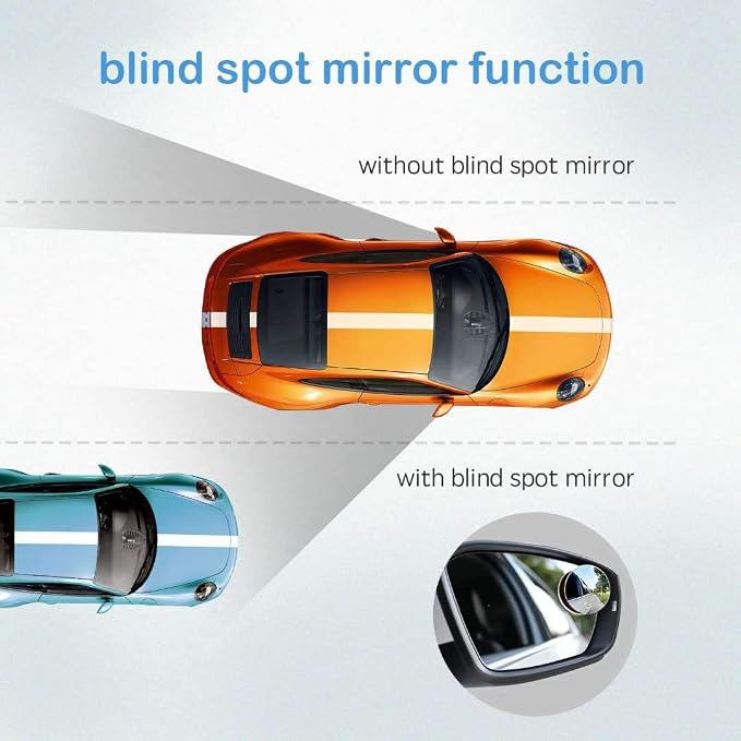 2pcs Blind Spot Mirror, 360 Degree Adjustabe HD Glass, 2" Round HD Glass Convex Rear View Mirror, for any Car, Van, Suv and Trucks.