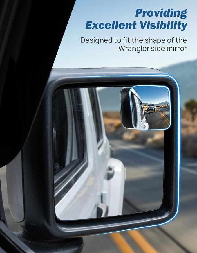 Blind Spot Mirror 2 Pack HD Frameless Convex Glass for Wide Angle View and Safer Lane Changing Compatible with Cars SUVs Trucks RVs upgraded non-marking suction & Long Lasting Durability