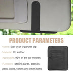 2 PCS Car Sun Visor Organizer, Small Auto Visor Organizer and Storage, Registration and Document Holder for Sunglasses, Card, Pen, Driver License, Car Accessories (Black)