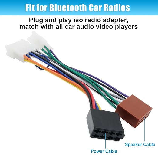 Wiring Harness Replacement for Toyota Corolla Camy RAV4 Highlander ISO Radio Wire Cable Car Stereo Power Speaker Adapter | 16Pin Car Radio Wire Harness Adapter Compatible Corolla Camy RAV4 Highlander Prius 4Runner Tundra Factory Radio Connector