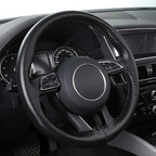 Top Genuine Leather Steering Wheel Cover with Anti-Slip Design, Soft Padding, Universal 15 Inch Auto Car Steering Wheel Stitch on Wrap