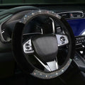 Bling Fluffy Steering Wheel Cover for Women Girls, Rhinestone Diamond Sparkling Fur Steering Wheel Protector Elastic Steering Wheel Covers Winter Warm Universal Fit 14-15 inches -Black | Colorful Diamond Elastic Car Steering Wheel Accessories Sparkling...
