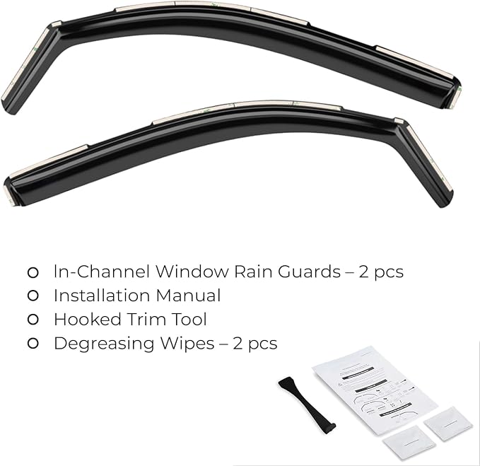 Window Deflectors Smoke Tinted In-Channel Side Window Vent Visor Deflectors Rain Guards Compatible with Toyota Tacoma 2016-2023 Access Cab/Double Cab - 2pcs. GW0083