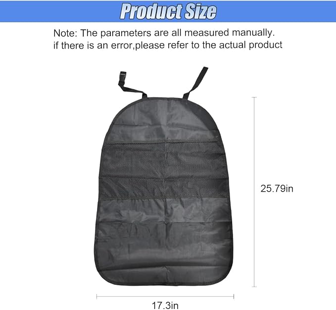 2PCS Kick Mat Back Seat Protector, Waterproof Car Backseat Cover for Kids with 2 Storage Mesh Pockets, Universal Vehicle Seat Back Organizer Protect from Dirt and Mud