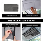 Car Sun Visor Organizer, Soft Leather Vehicle Sunshade Glasses Storage Bag with Net Zipper, Automotive Multi-Pocket Organizer for Drive License Card Glasses Document (Gray)
