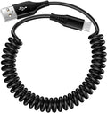 USB to USB C Cable iPhone 17e Coiled 3FT Car Charger Cord for iPhone 16e/16/16 Pro/16 Pro Max/Plus/17/Air/17 Pro/17 Pro Max, Retractable Auto Type C Fast Charging for Samsung Galaxy A17 S26,Pixel 10