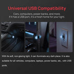4PCS USB LED Car Interior Atmosphere Lamp, Portable Mini, Ice Blue | 5V USB-A plug-in, soft accent glow, no wiring, decor night light, car accessories for cars, SUVs, trucks
