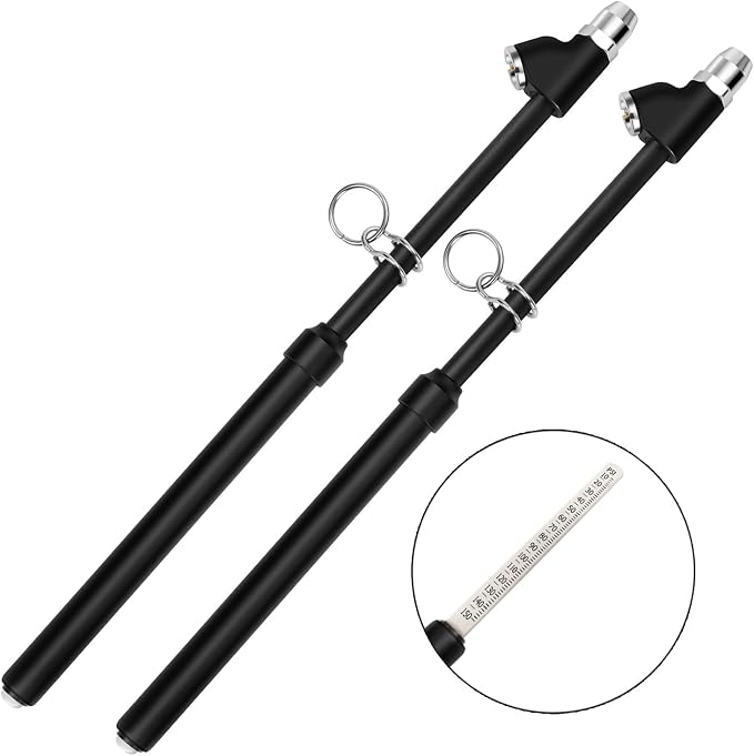 Tire Pressure Gauge Heavy Duty Dual Head Truck Tire Gauge | Solid Brass Body Black Painting, Aluminum Slide, with Hook, Range 10-150psi for Bike Car SUV Vehicle Tester 2PCS