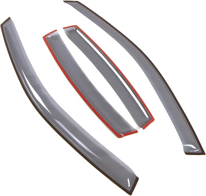 Car Window Rain Guard | Outside Mount Visors Auto Side Window Deflectors | Windows Visor Rain Shields Compatible with 2000-2006 Pontiac Bonneville | 4 Pcs Set, LGWV2-368, Light Tinted