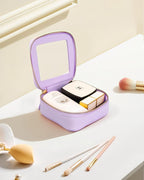 Clear Makeup Bags, TSA Approved Toiletry Bag with Zipper, Mini Clear Makeup Organizer Fit Carry-on Travel Essentials,Clear Cosmetic Bags for Women Men (0-Mini-Purple)