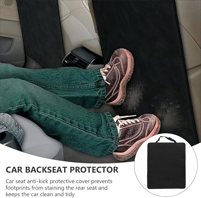 ERINGOGO 2pcs Car Kick Mats Back Seat Protector for Black Auto Seat Back Anti-kick Pad for Safety in Cars