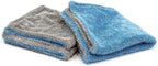Dreadnought Jr. Microfiber Towel, Superior Absorbency for Drying Cars, Trucks, and SUVs, Double-Twist Pile, One-Pass Vehicle-Drying Towel - Pack of 2, Blue/Gray (16 inch x 16 inch)