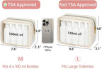 Clear Makeup Bag - TSA Approved Toiletry Bag for Carry-on & Checked Luggage, Water Resistant Car Storage Organizer with Reinforced Seams