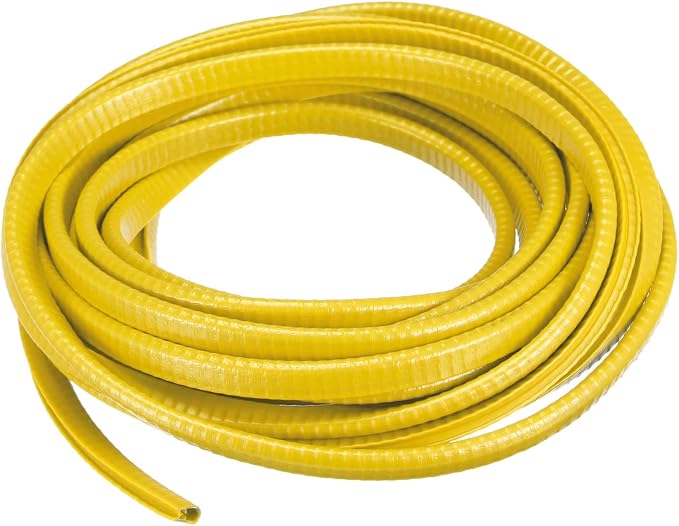 U Channel Edge Trim, 19.7ft Length Rubber Guard Seal Strip Edge Protector Fit for 1-2.5mm Edge, (15/64" W x 25/64" H) Yellow