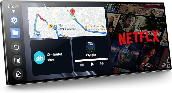 11'' Wireless Carplay Screen for Car Built-in Net-Flix YouTube Apps, Portable Touchscreen Car Stereo with Android Auto, Backup Camera, OTA Updates, Bluetooth, Voice Control, GPS Navigation,FM