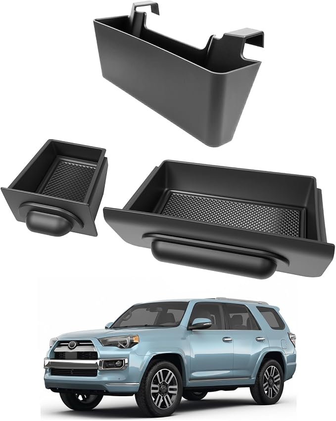 Console Organizer Tray Fits for 2014-2024 Toyota 4Runner Center Console Hanging Dashboard Screen Drawer Armrest Storage Box Compatible with 4Runner Interior Accessories (Drawer+Hanging)