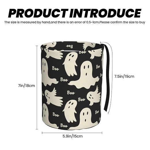 Ghost Pattern Car Trash Can Small Portable Car Garbage Bag for Back Front Seat RV's Camping Accessories