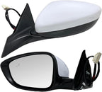 Left Driver Side Mirror Compatible with 2018-2022 Honda Accord LX Sport Power Glass | Heated | with Blind Spot | Manual Folding Repalces HO1320329 (7Pins-Pearl White)